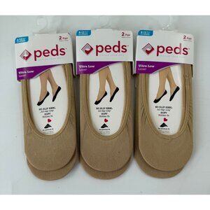 NEW Peds Liner Socks Bundle of 3 Packs of 2 Nude Beige Size 8-12